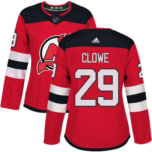 Adidas New Jersey Devils 29 Ryane Clowe Red Home Authentic Women Stitched NHL Jersey